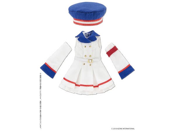 Military One-piece Dress White x Blue