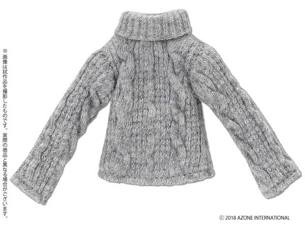 Fisherman's High Neck Sweater Gray