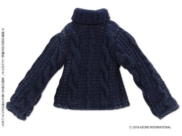 Fisherman's High Neck Sweater Navy