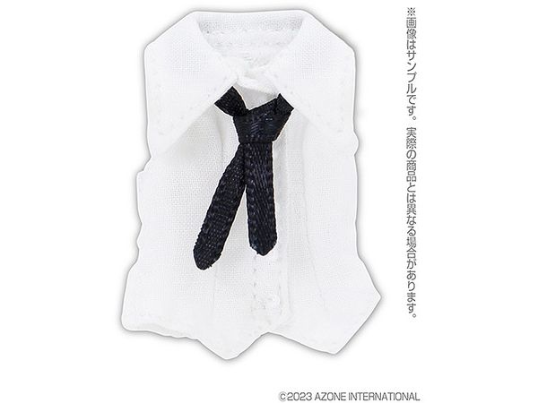 Boyish Girl No-sli Y-shirt & Tie Set White x Black
