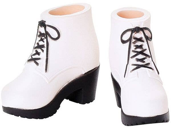 Soft Vinyl Short Boots White x Black