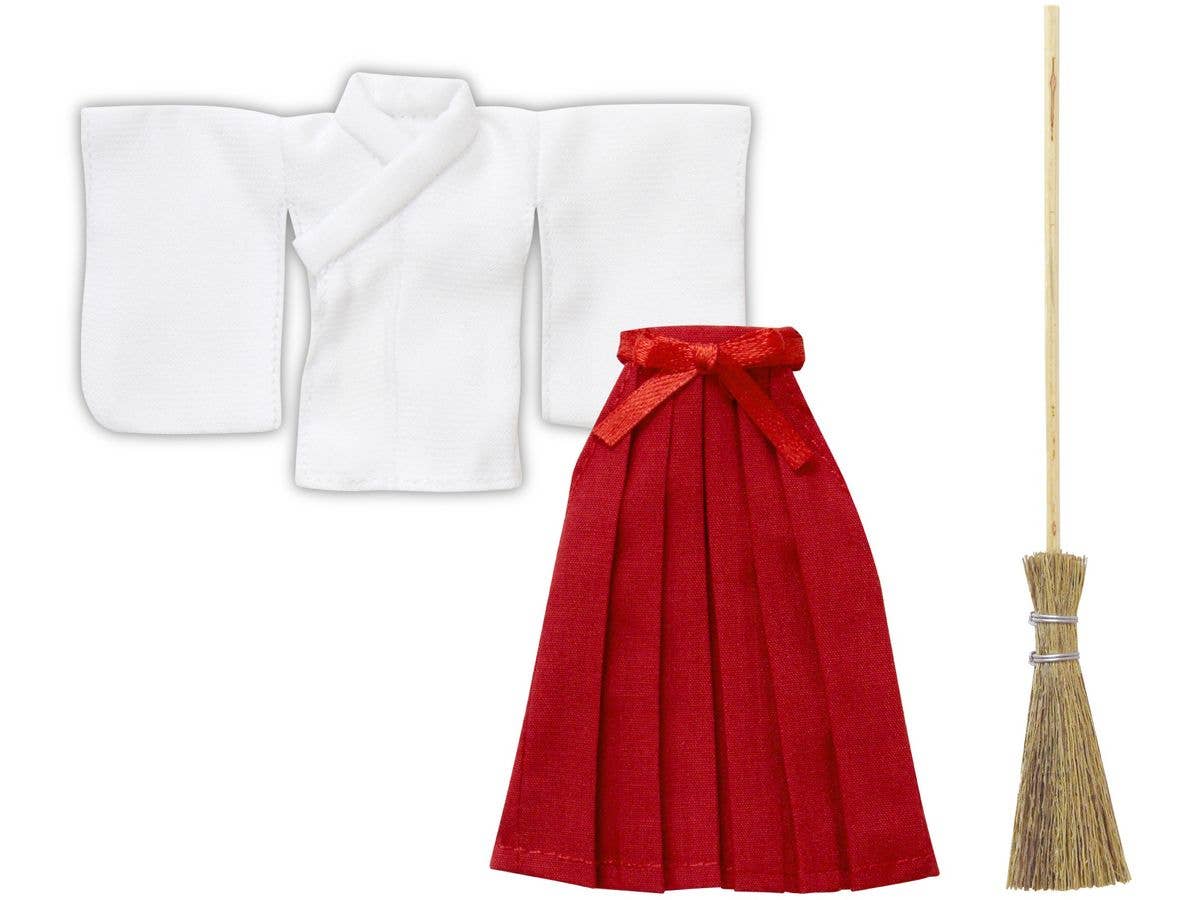 Shrine Maiden Outfit (Dress, Hakama, Broom) White x Red