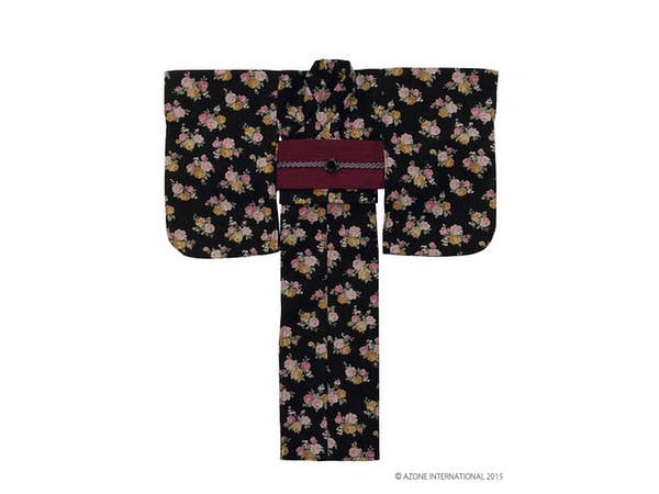 Yukata Set Love of the Wild Rose/ Black (Pure Neemo M)