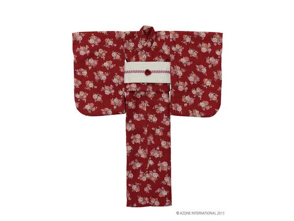 Yukata Set Love of the Wild Rose/ Crimson Color (Pure Neemo M)