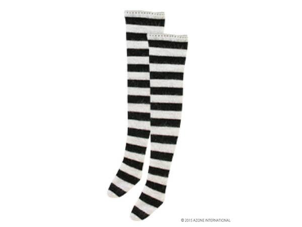 Pure Neemo M - Alice Border Knee Socks - Black x White