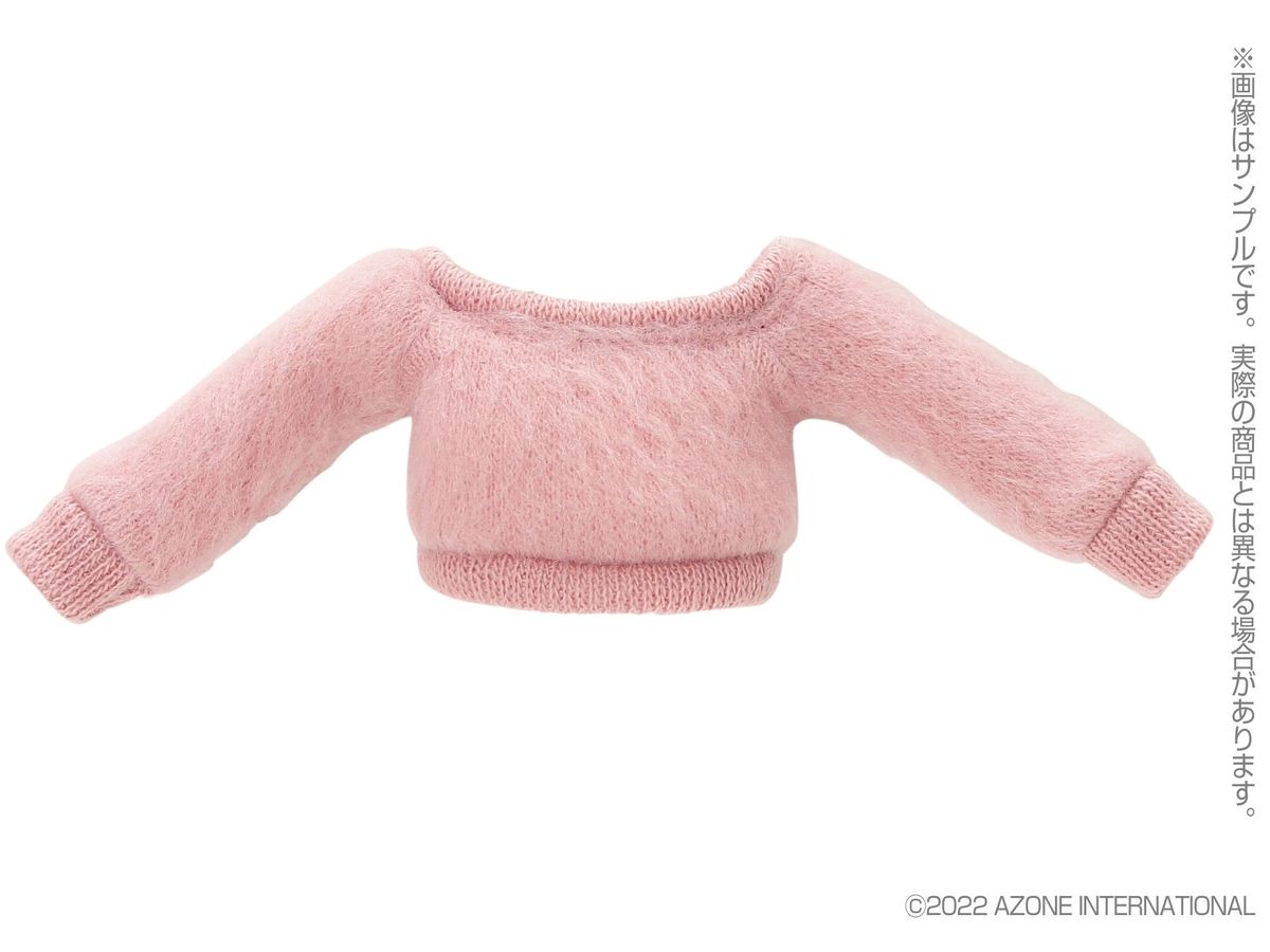 PNM Off Shoulder Knit Top in Strawberry Pink