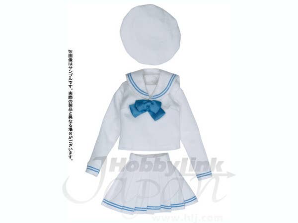 Sailor Uniform Set II White x Sax Blue (L)