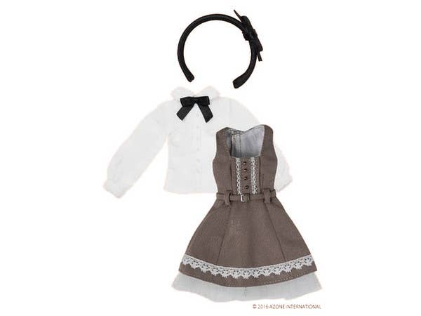 Classic Girlish Jumper Skirt Light Brown x Black (Pure Neemo S)
