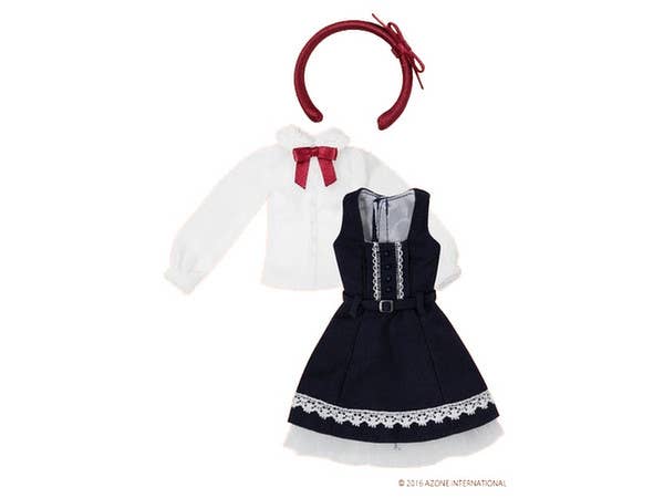 Classic Girlish Jumper Skirt Navy x Bordeaux (Pure Neemo S)