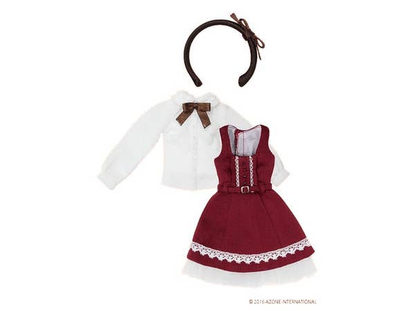 Classic Girlish Jumper Skirt Red x Brown (Pure Neemo S)