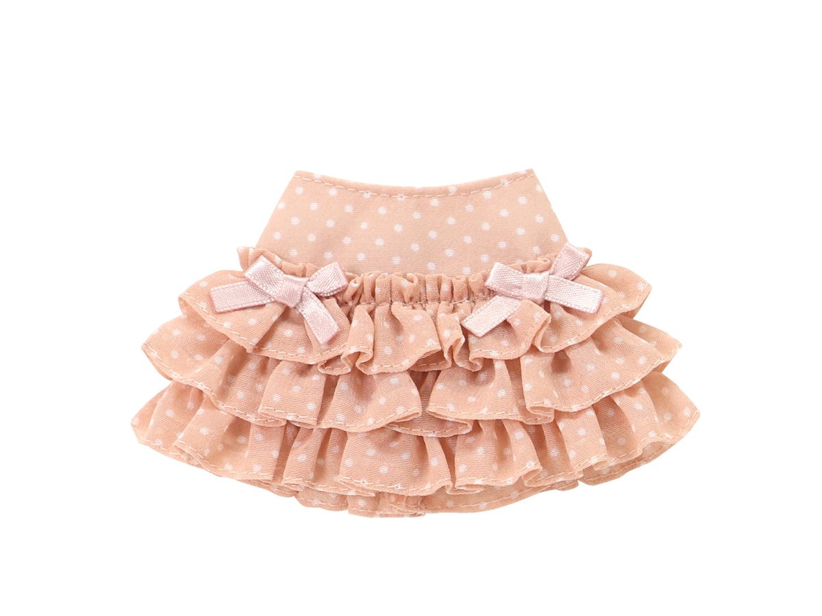 PNS Mizutama Frill Skirt II Peach Pink x White