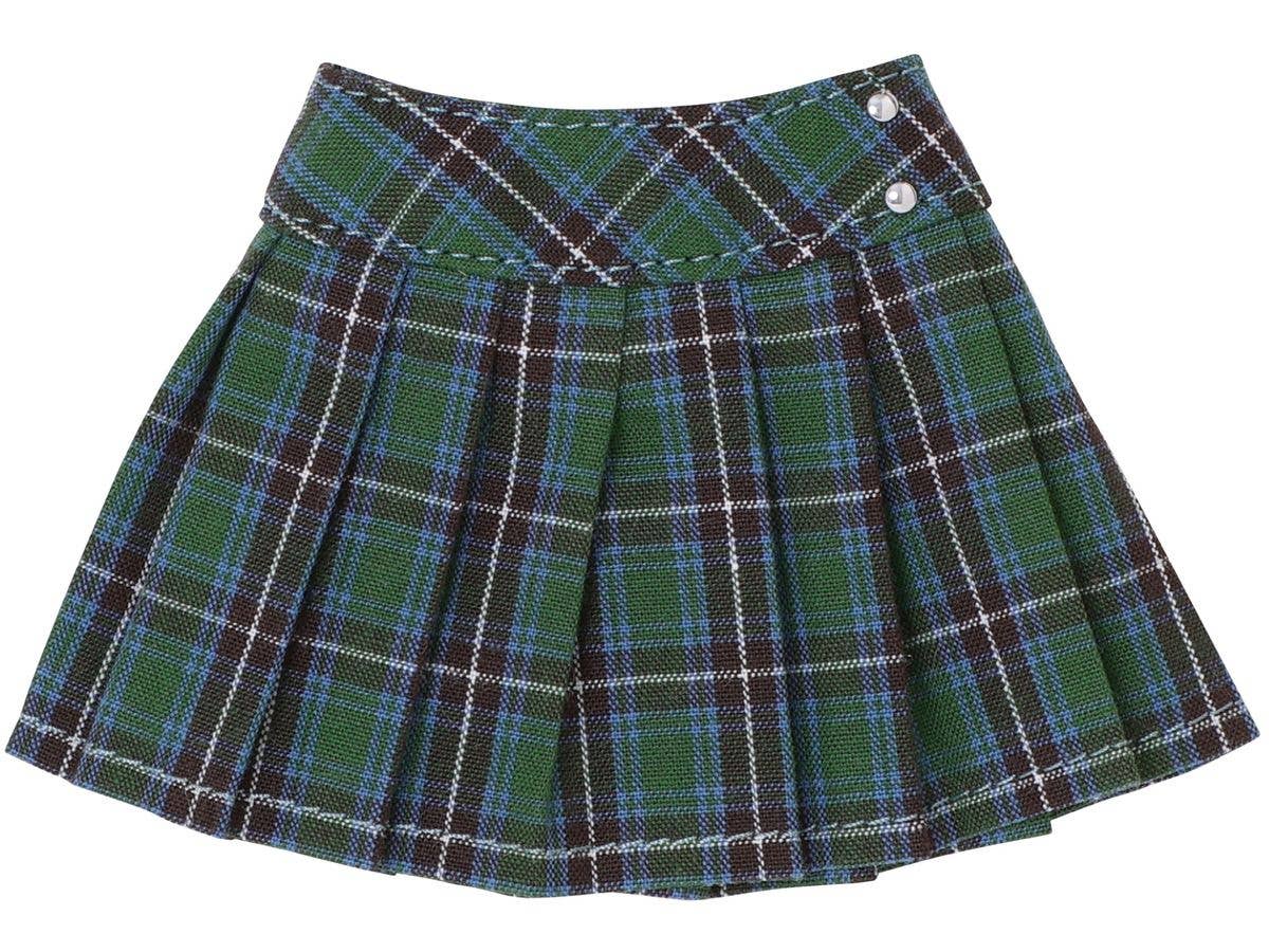 PNS Side Button Pleated Skirt III Green Check