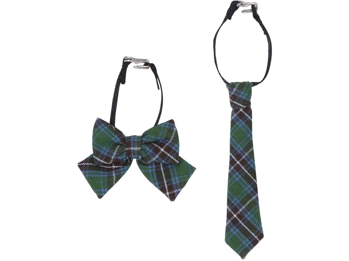 PNS Ribbon & Tie set (Pattern) Green Check