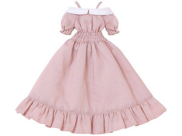 Q'z Off-The-Shoulder Flare Dress Mauve Pink
