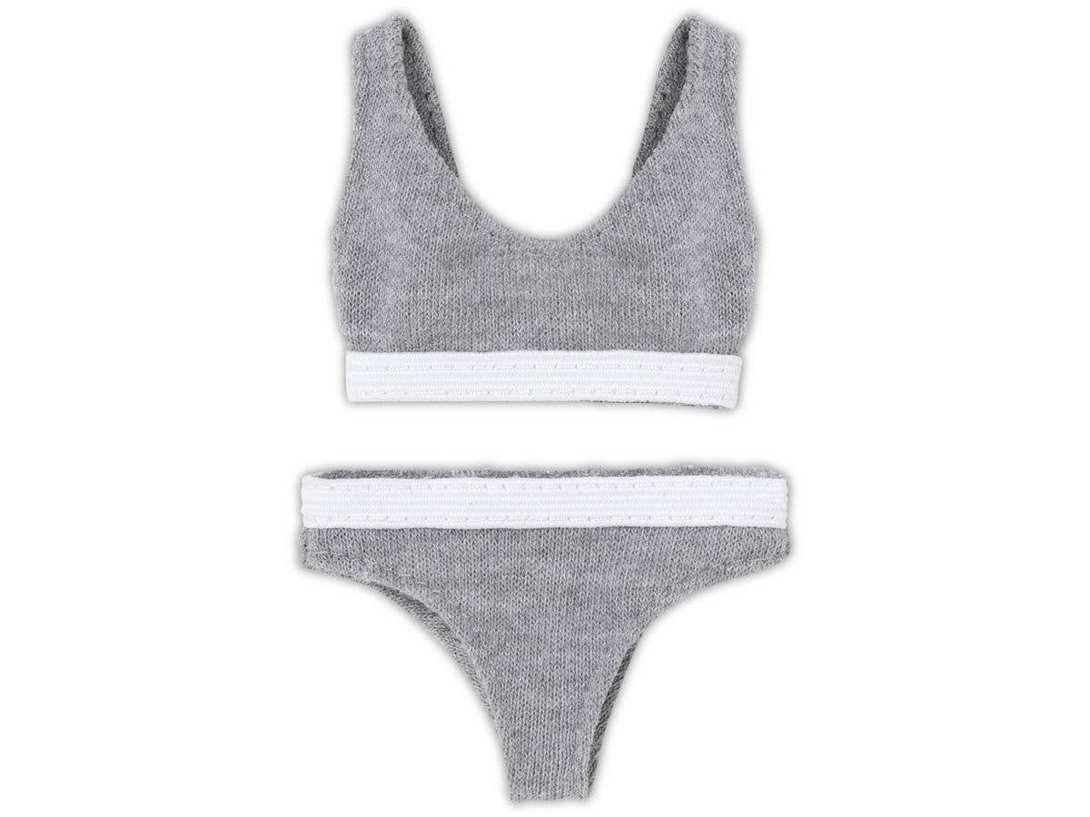 Q'Z Sporty Bra & Shorts Set Gray