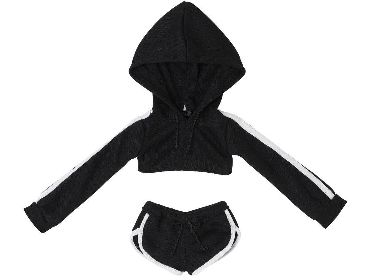 Q'Z Sporty Hoodie set Black