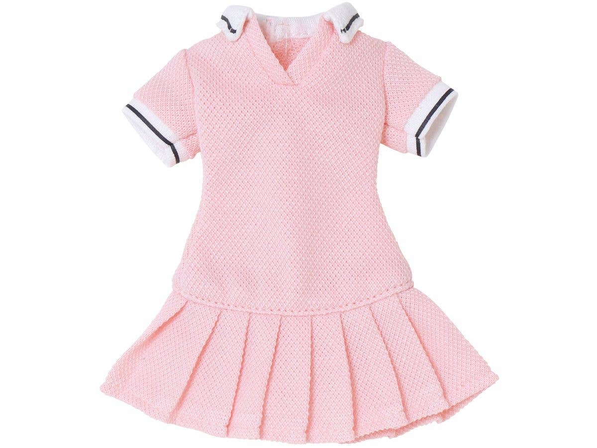 Q'z Pleated Polo Mini Dress Pink