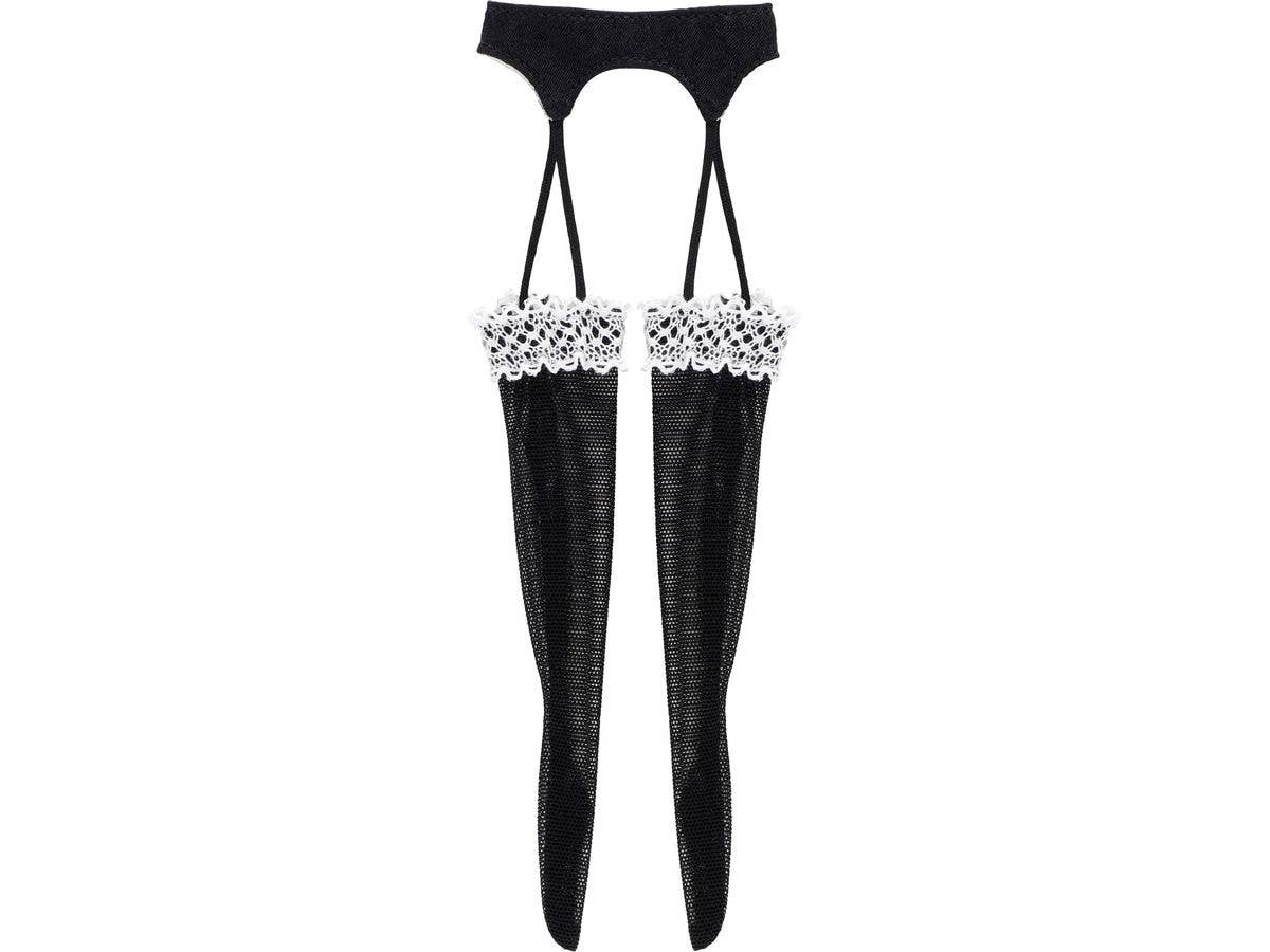 Q'z See-Through Garter Stockings Black x White