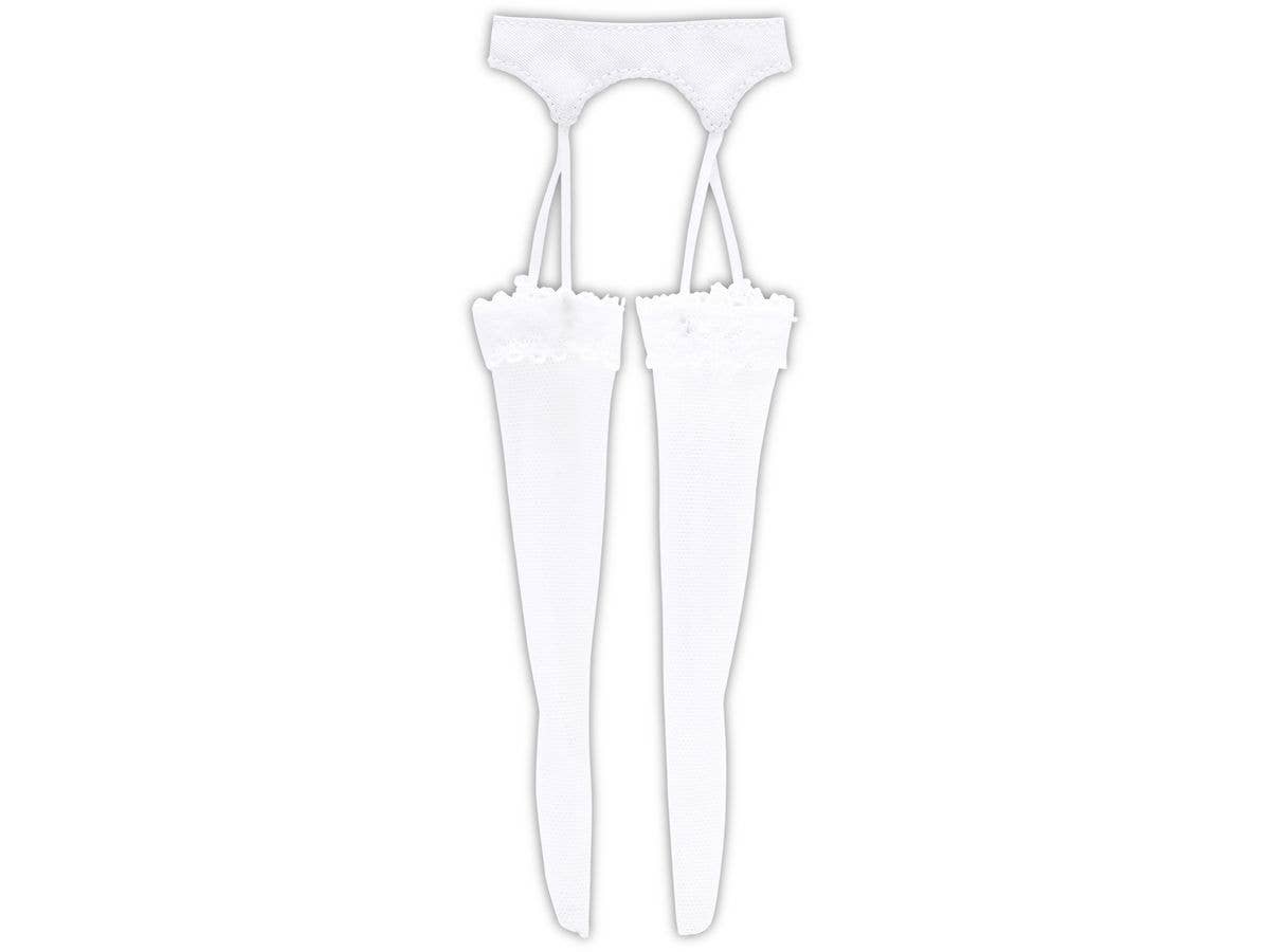Q'z See-Through Garter Stockings White x White
