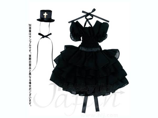 60cm Chiffon One-Piece Black