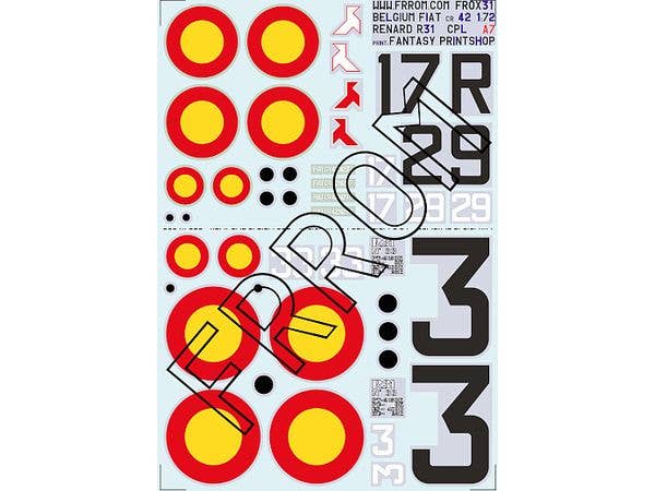 Belgium Fiat CR 42 / Renard R-31 A7 size