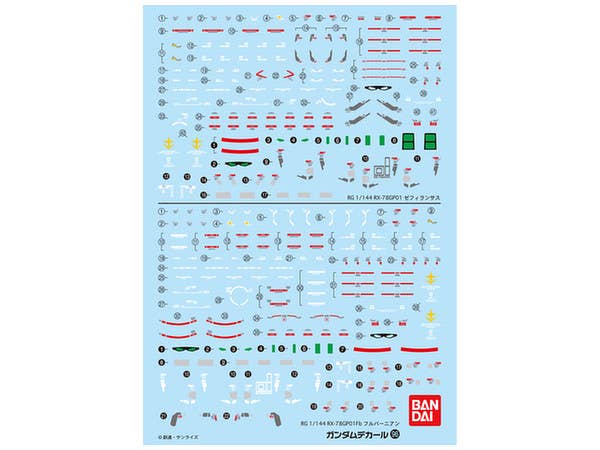 GD96 RG Gundam GP01/FB Decal | HLJ.com