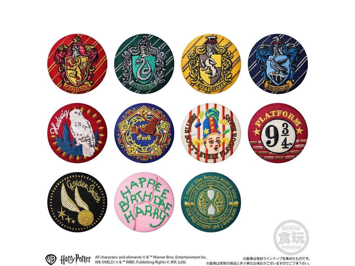 Harry Potter Embroidery Can Badge Biscuit: 1Box (12pcs)