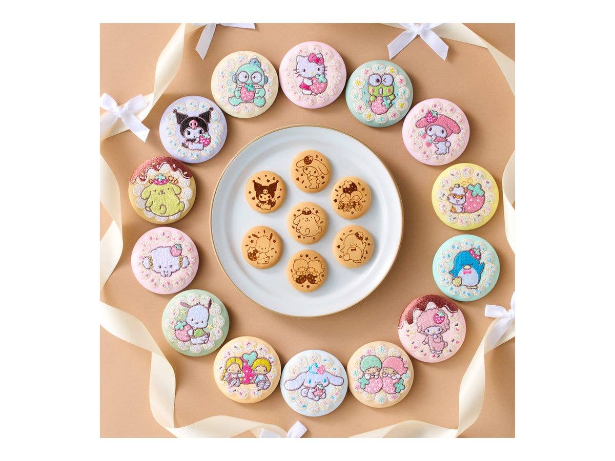 Sanrio characters Embroidery Can Badge Biscuit 4 1Box 12pcs