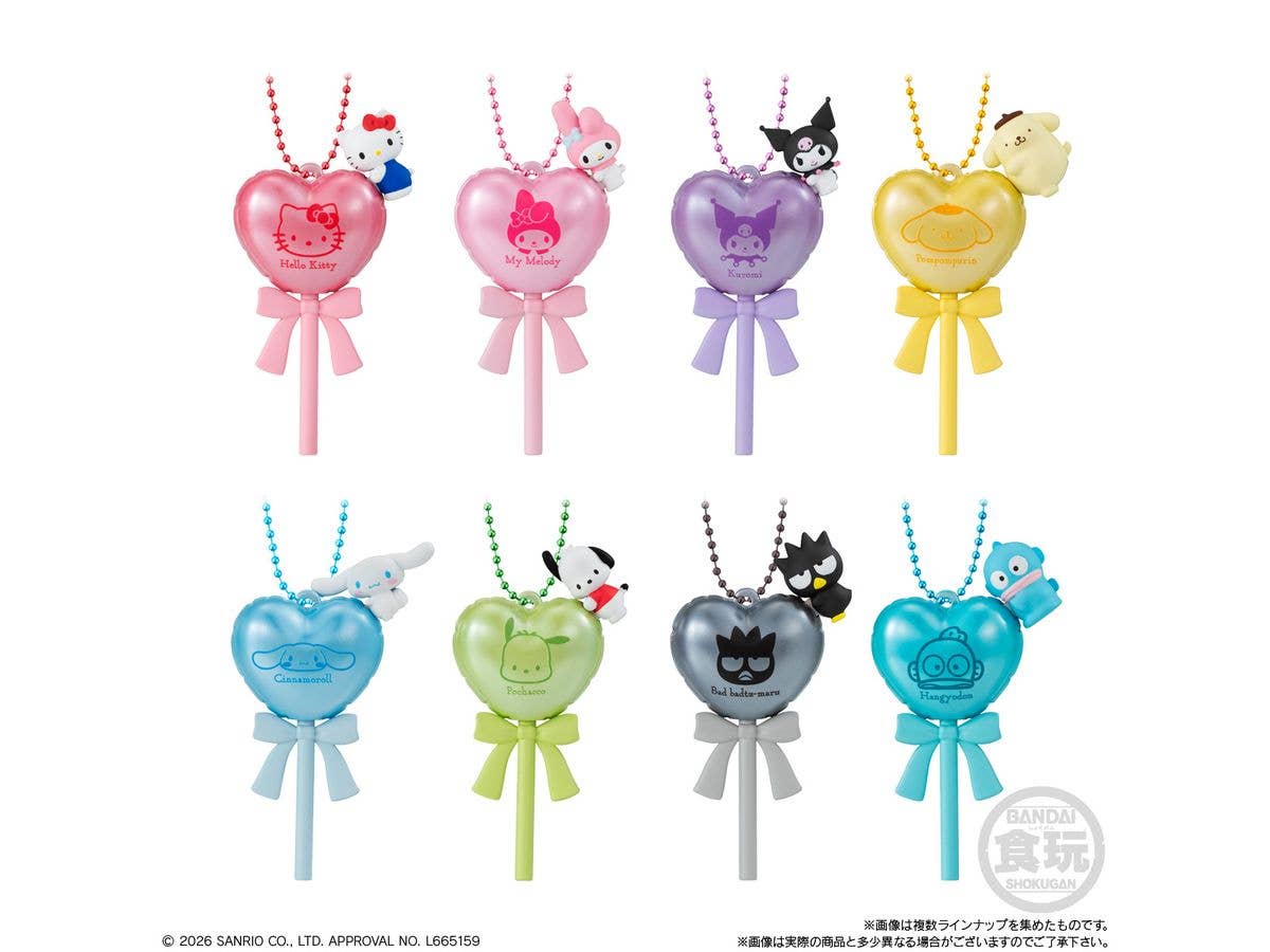 Sanrio characters Balloon Pop Charm & Gummy 1Box 8pcs