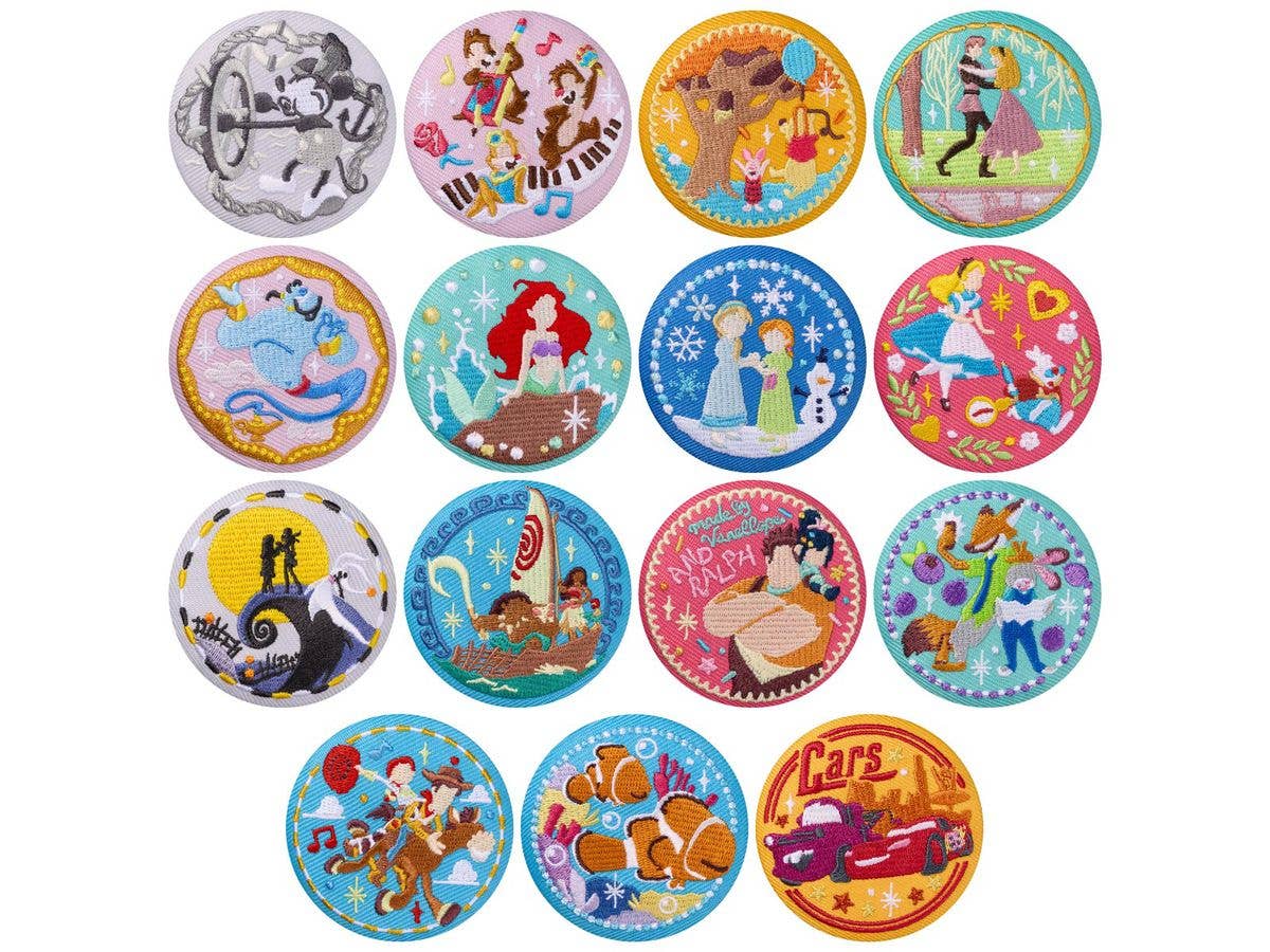 Disney Characters Embroidery Can Badge Biscuit 3 1Box 12pcs