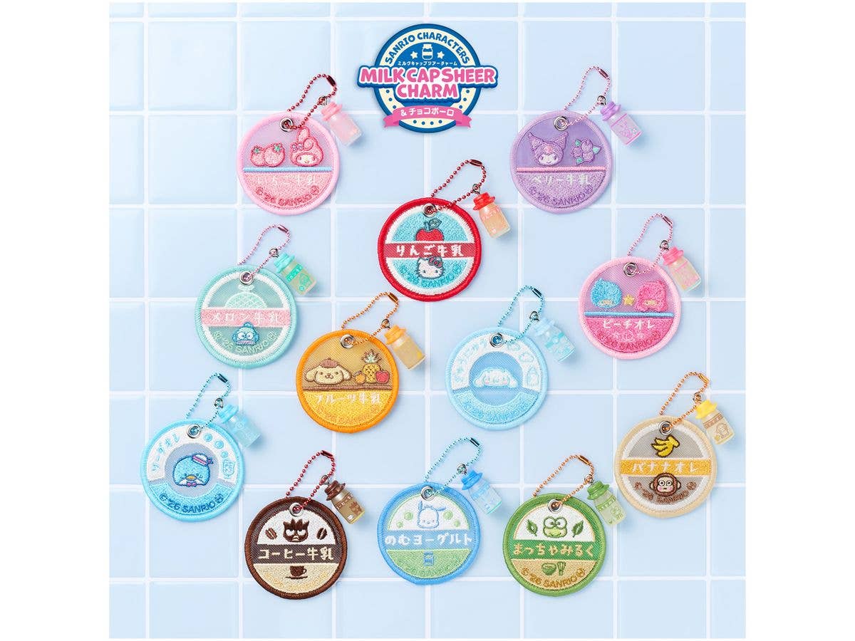 Sanrio characters Milk Cap Sheer Charm & Choco Bolo 1Box 10pcs