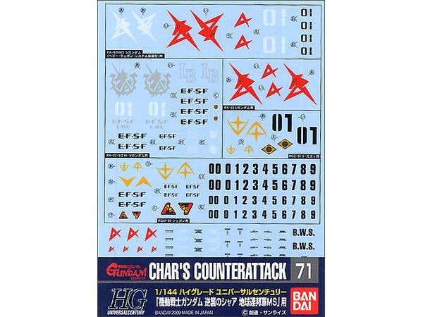 GD-71 EFSF Char's Counterattack Ver. Decal