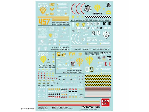 Gundam Decal No110 Gundam MSV General Purpose 1