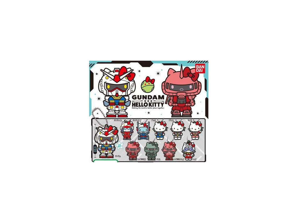 Gundam Hello Kitty: Gundam Hello Kitty Capsule Rubber Mascot: 1Box (8pcs)