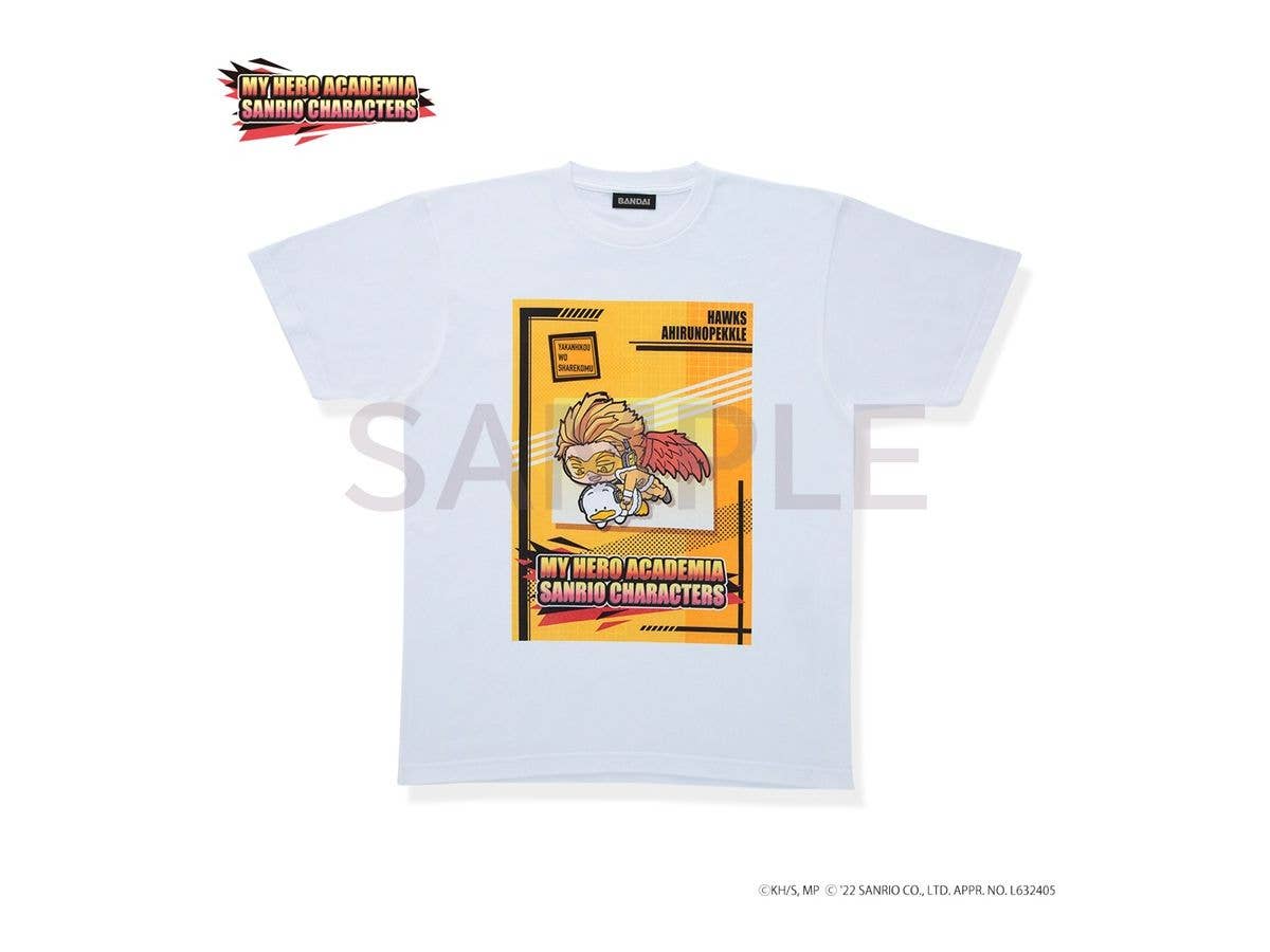 My Hero Academia x Sanrio Characters T-shirt (15 Types) Hawks x Ahiru No Pekkle XL