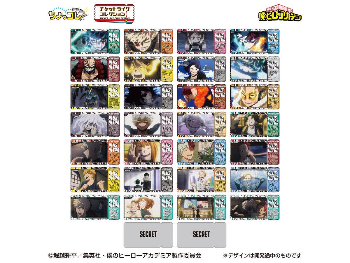 Ticket Like Collection My Hero Academia 1Box 20pcs