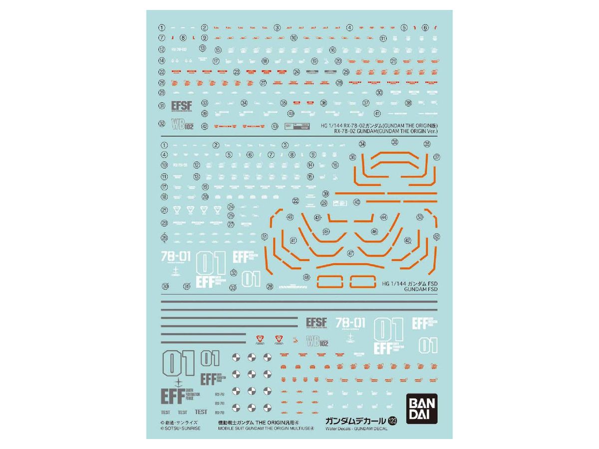 Gundam Decal No.123 Mobile Suit Gundam THE ORIGIN 4