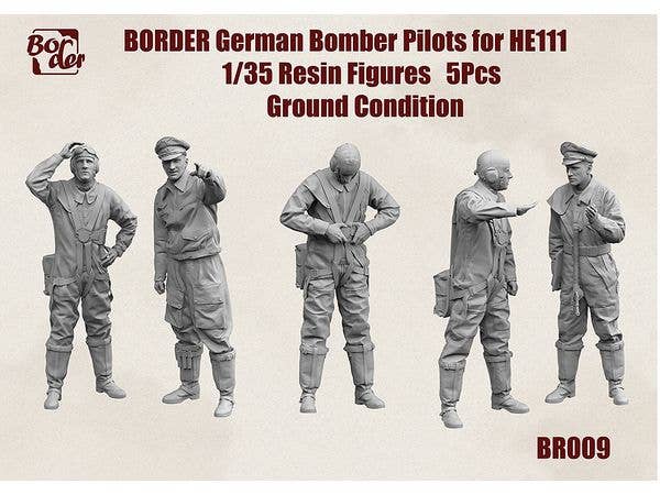 BORDER German Bomber Pilots for HE111 (Resin Figures 5Pcs Ground Condition)