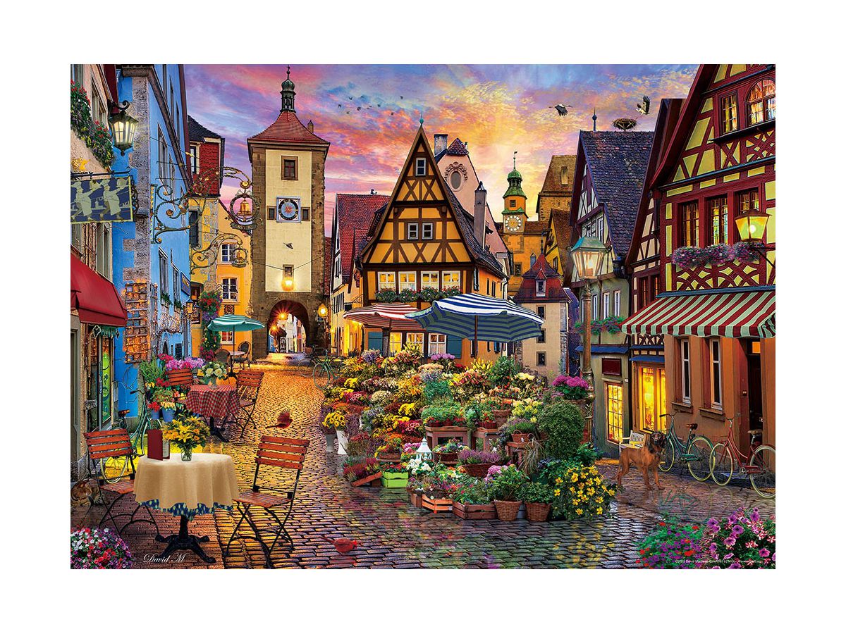 Jigsaw Puzzle: Rothenburg with Floral Decoration 600pcs (53 x 38cm)