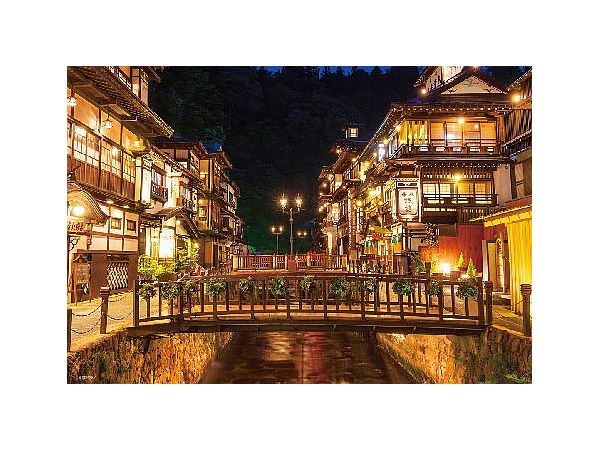 Jigsaw Puzzle: Ginzan Hot Springs at Night 500SP (38 x 26cm)