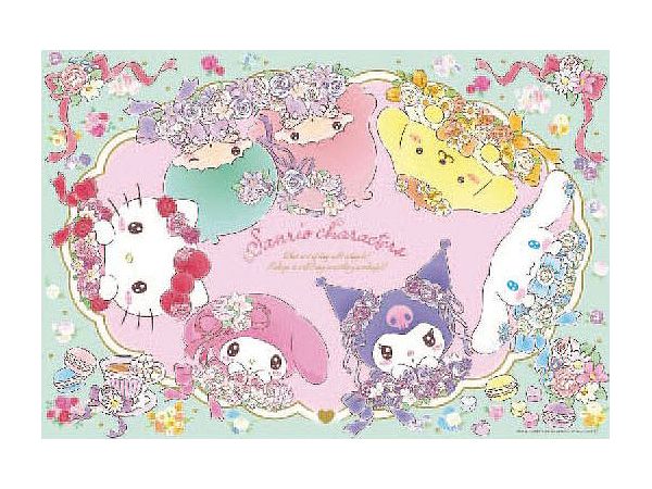 Jigsaw Puzzle: Sanrio Characters Flower Tea Time 300P (38 x 26cm)