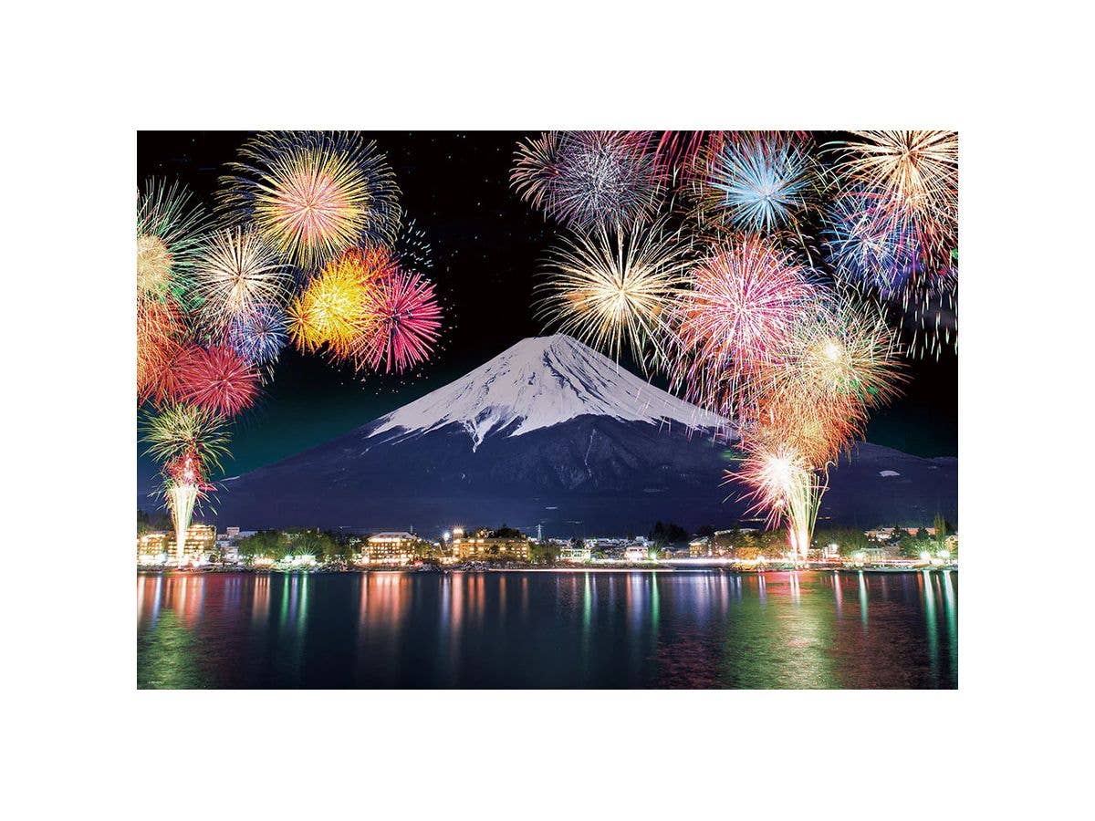 Fireworks over Lake Kawaguchi with a view of Mt. Fuji, 1000pcs (720 x 490mm)