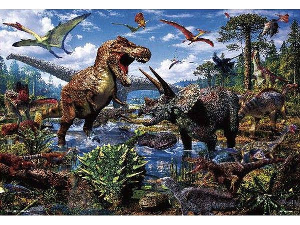Jigsaw Puzzle Dinosaur: Cretaceous Dinosaurs 150 Large pcs (38 x 26cm)