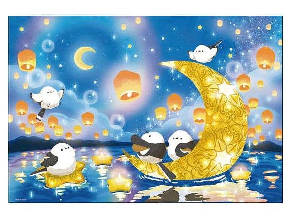Jigsaw Puzzle: Maika Azuma Long-tailed Tit The Magic of the Moon 300pcs (38 x 26cm)