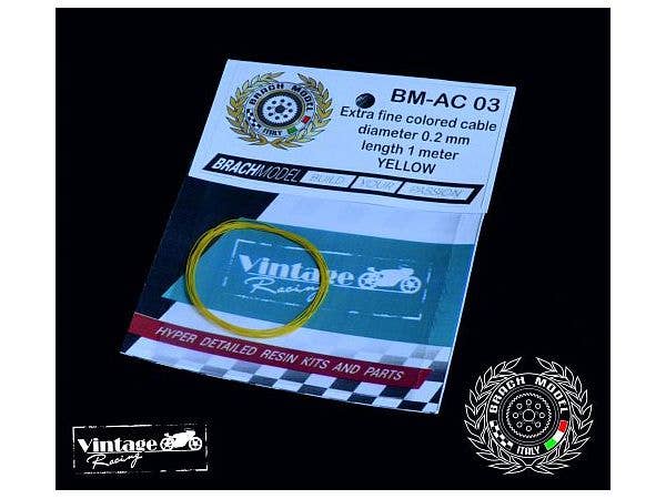 Extra Fine Coloured Cable Yellow (OD 0.2mm / 1m)