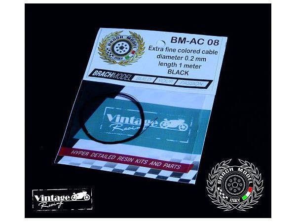 Extra Fine Coloured Cable Black (OD 0.2mm / 1m)