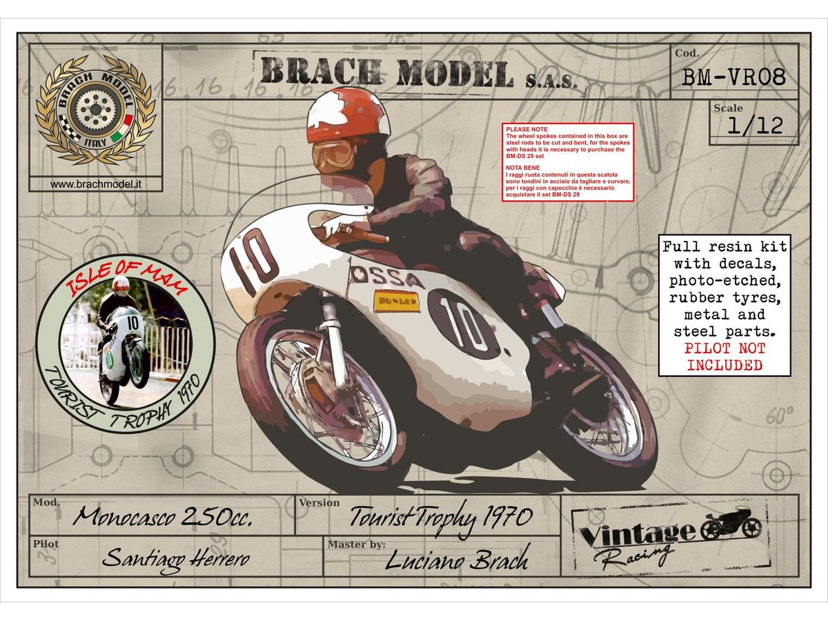 Ossa Monokast 250cc 1970 Isle of Man Tourist Trophy Santiago Herrero