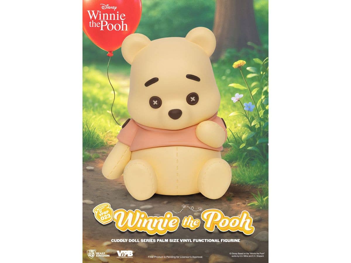 VPBP-023 Winnie the Pooh Cuddly Doll Series Palm Size Vinyl Functional Figurine Winnie the Pooh