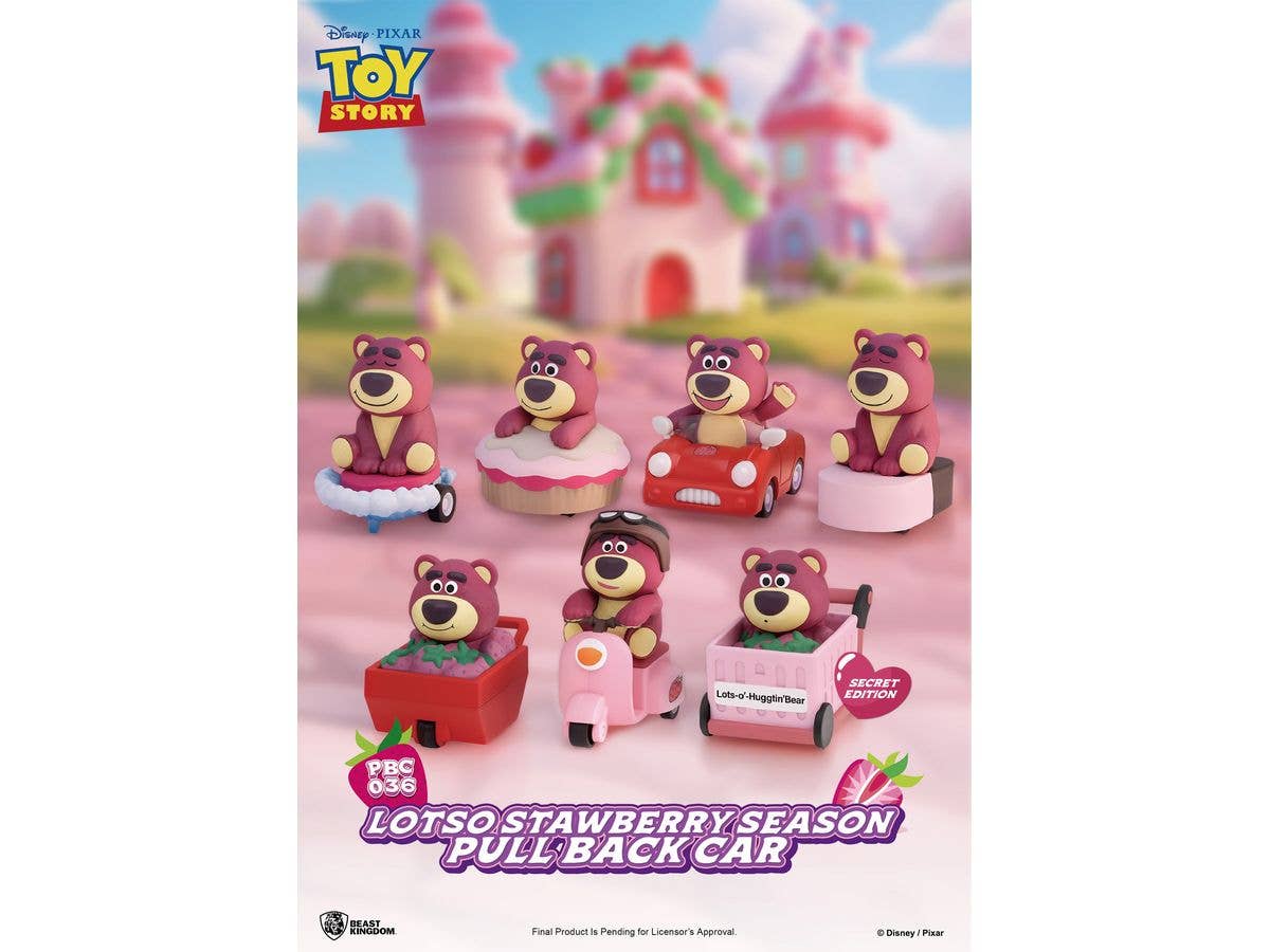 PBC-036 Toy Story Lotso Strawberry Season Pull Back Car Blind Box Set 1Box 6pcs