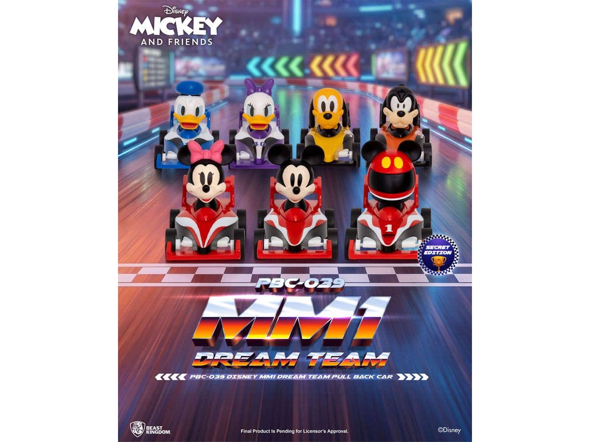 PBC-039 Disney MM1 Dream Team Pull Back Car Blind Box Set: 1Box (6pcs)